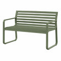 Banc de jardin à lattes en acier vert, 120 x 60 x 85 cm