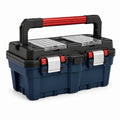 Boîte à outils portable en plastique bleu foncé, noir, rouge et transparent, 50 x 25 x 25 cm