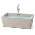 Baignoire îlot rectangulaire en résine minérale beige 170 x 80 x 58 cm